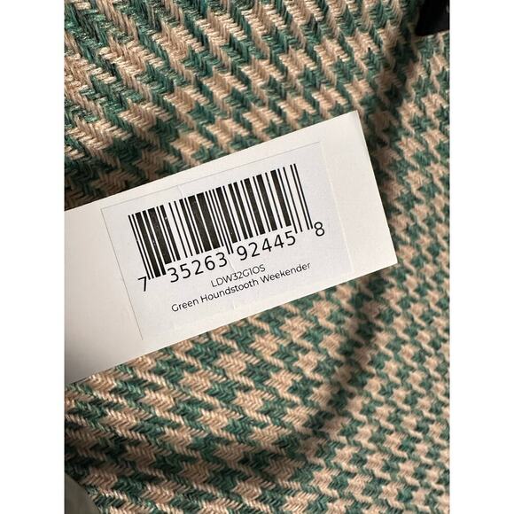 Lulu‎ Dharma NWT Green Houndstooth Weekender Bag Large Tote Carryon Travel - Picture 6 of 11